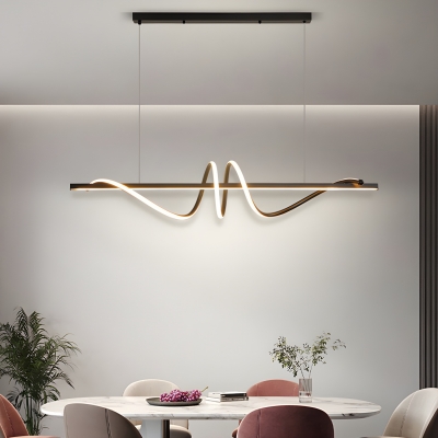 Modern LED Adjustable Hanging Length Island Light with Silica Gel Shade