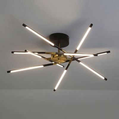 Modern LED Metal Ceiling Light with Acrylic Shade for Living Room