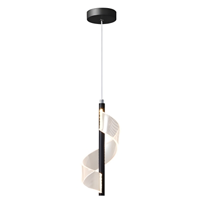 Modern Metal Pendant Light with Acrylic Shade and LED for Residential Use
