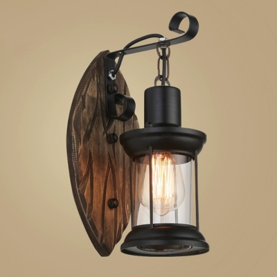 Modern Wood Wall Lamp with Downward LED Light and Shade Included