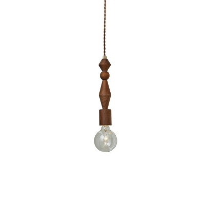 Modern Wooden LED Pendant with Adjustable Cord for Stylish Residential Lighting