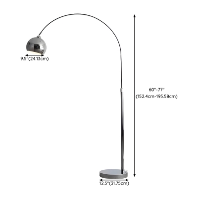Sleek Silver Adjustable Height Floor Lamp with Remote Control Dimming