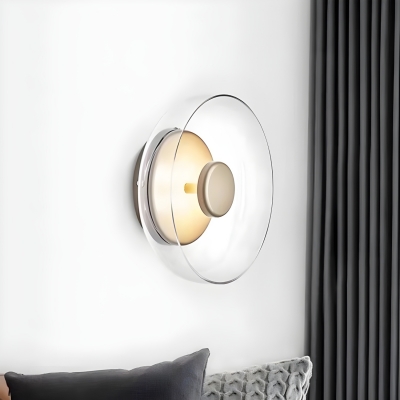 Stylish Modern Gold 1-Light LED Wall Lamp with Clear Glass Shade
