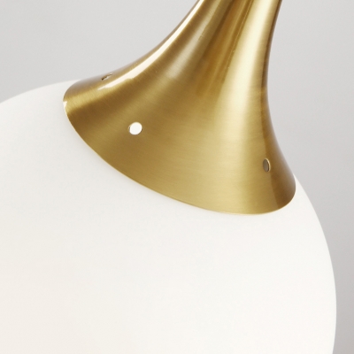 White Glass Pendant Light with Adjustable Hanging Length for Modern Interior Design