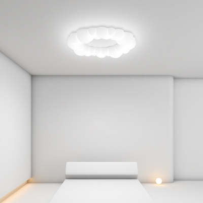 1-Light White Flush Mount Ceiling Light with Dimmable Warm/White/Neutral Lighting