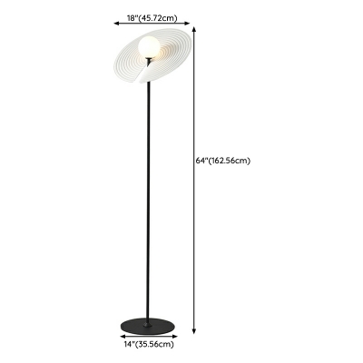 Contemporary Metal Floor Lamp with Rocker Switch and Plastic Shade for Modern Home Decor