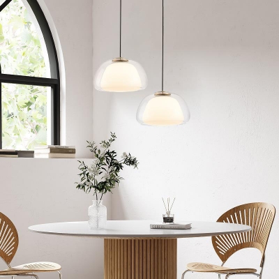 Contemporary Pendant Light with Clear Glass Shade and Adjustable Hanging Length