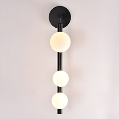 Elegant Hardwired White Glass 3-Light Wall Sconce with Bi-pin Lights