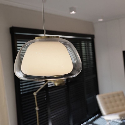 Modern Glass Pendant Light with Clear Shade for Residential Use