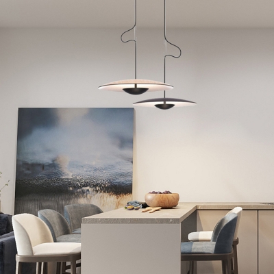 Modern Hanging Pendant Light with Adjustable Length and Iron Shade