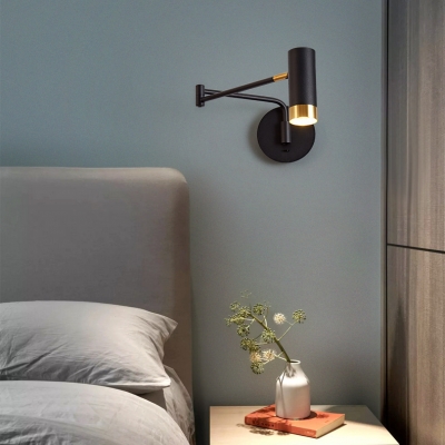 Modern Iron 1-Light Wall Lamp with Downward Shade - Perfect for Residential Use