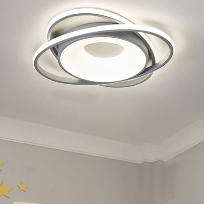 Modern LED Bulb Metal Ceiling Light with Acrylic Shade for Residential Use