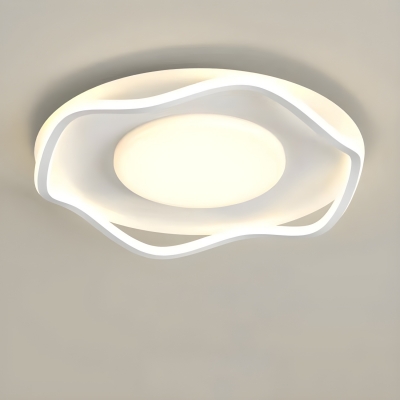 Modern Metal Flush Mount Ceiling Light with Silica Gel Shade - Warm/White/Neutral Dimmable Lighting
