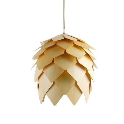 Modern Wood Pendant Light with Adjustable Hanging Length and LED/Incandescent/Fluorescent Technology