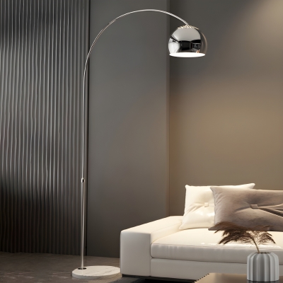 Silver Metal Adjustable Height Light with Foot Switch for Indoor Use