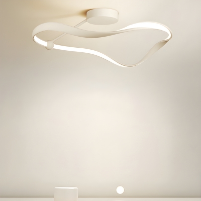 Modern LED Bulb Ceiling Light with 3 Color Light and White Silica Gel Shade