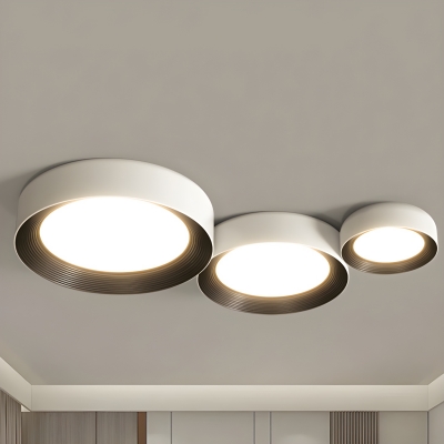 Modern LED Flush Mount Ceiling Light in White with Ambient Acrylic Shade