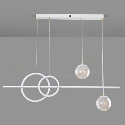 Modern Metal Pendant with Glass Shade – Adjustable Hanging Light for Residential Use
