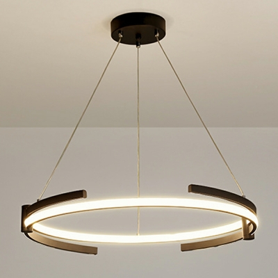 Sleek 1-Light LED Chandelier with Opalescent Glass Shade - Modern Style
