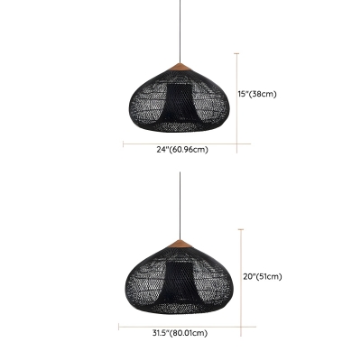 Stylish Industrial Rattan Pendant Light with Adjustable Hanging Length