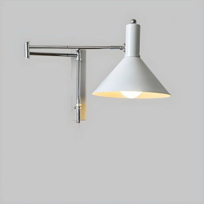 Adjustable Modern One-Light Metal Wall Sconce with Iron Shade