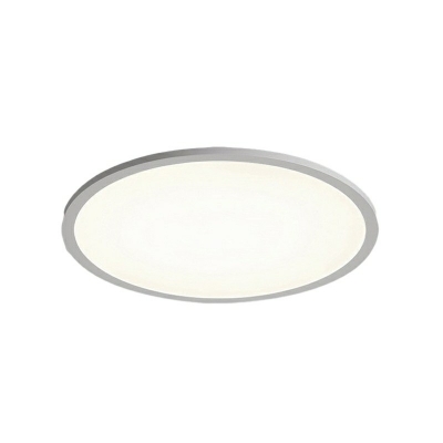 Black Circle Single-Light Metal Flush Mount LED Bulbs Ceiling Light with White Shade - Modern Style