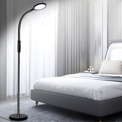 Contemporary LED Floor Lamp with Remote Control - Modern Metal Design for Residential Use
