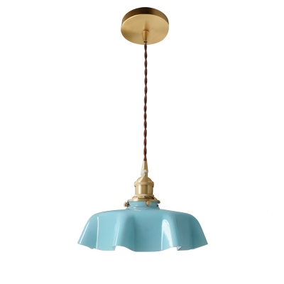 Contemporary Metal Pendant Light with White Glass Shade and Adjustable Hanging Length