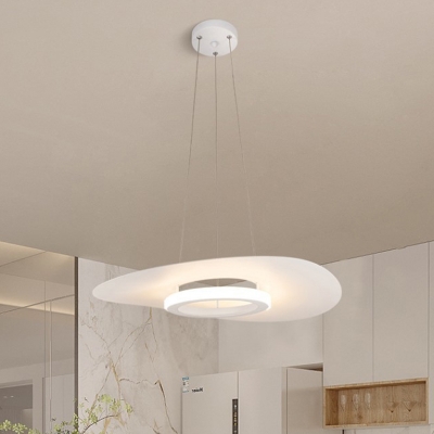 Metal Pendant Light with Adjustable Hanging Length and Acrylic Shade