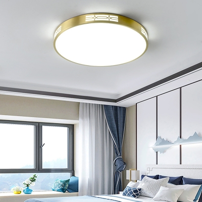 Modern Gold Flush Mount LED Ceiling Light with Acrylic Shade