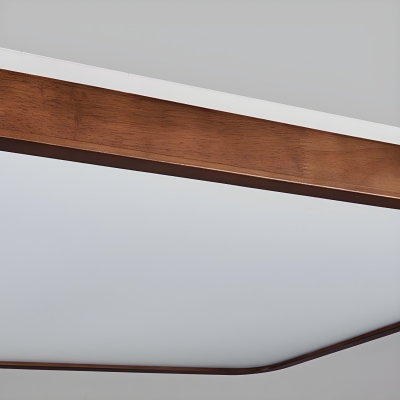 Modern LED Flush Mount Ceiling Light with Walnut Shade Color and 3 Color Light