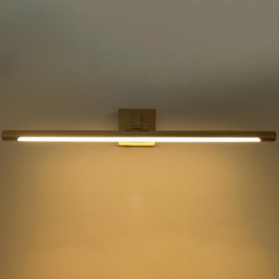 Modern Metal LED Vanity Light with Straight Shape and Plastic Shade
