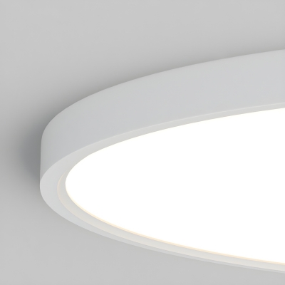 Modern White Flush Mount Ceiling Light with 3 Color LED Bulb and Ambient Acrylic Shade
