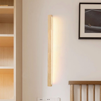 Modern Wood LED Bulb Wall Sconce with Downward Acrylic Shade