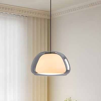 Sleek Modern Metal Pendant Light with Clear Glass Shade and Adjustable Hanging Length