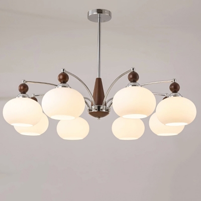 Belle Modern Chandelier with Glass Shades and Adjustable Hanging Length