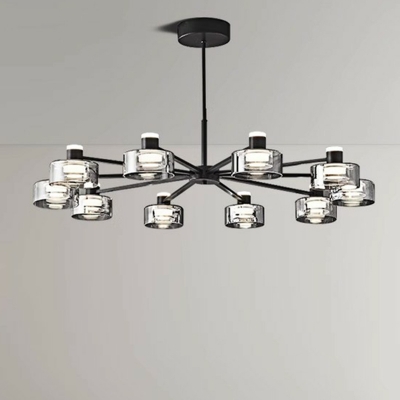 Elegant Metal and Glass LED Chandelier with Adjustable Hanging Length