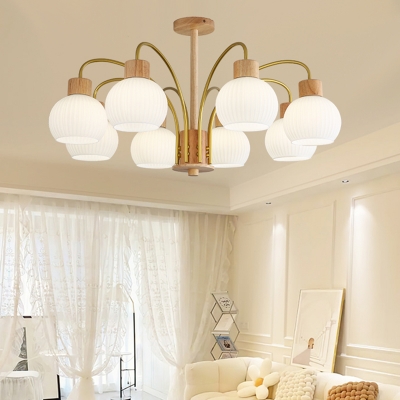 Elegant Metal Chandelier with Stunning Glass Shades and No Assembly Required