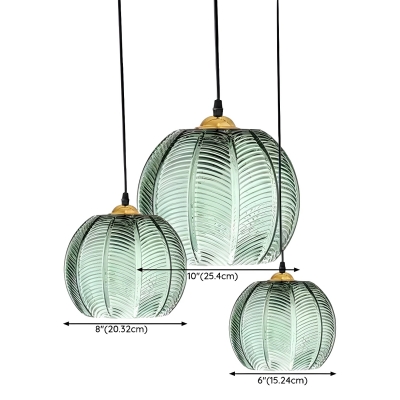 Modern Glass Pendant Light with Metal Shade and Cord Mounting