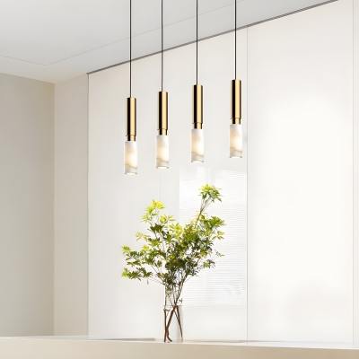 Modern Hanging Stone Pendant with Warm Light and Adjustable Hanging Length
