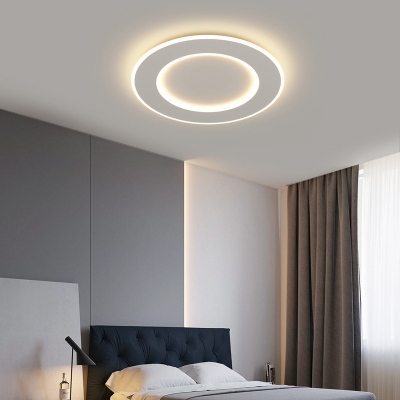 Modern LED Bulb Metal Flush Mount Close To Ceiling Light with Acrylic Shade for Residential Use