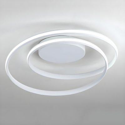 Modern LED Ceiling Light with Silica Gel Shade in a Metallic Finish