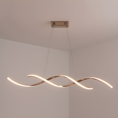 Modern LED Island Lights - Elegant 2-Light Linear Fixture with Adjustable Hanging Length
