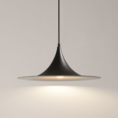 Modern LED Pendant Light with Aluminum Shade and Cord Suspension