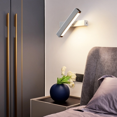 Modern LED Wall Lamp, 1-Light Aluminum Shade, White Light Ambiance, Hardwired