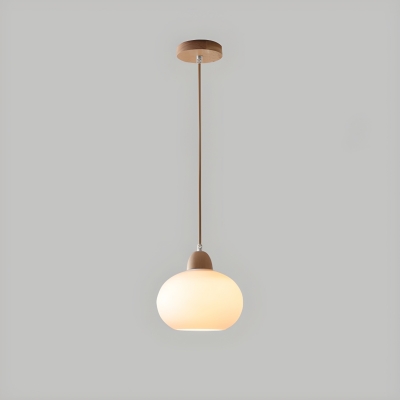 Modern Wood Pendant Light with Adjustable Hanging Length and Clear Glass Shade