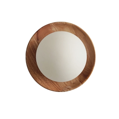 Single-Light Modern Hardwired Wood Wall Sconce-Focused with Clear Glass Shade