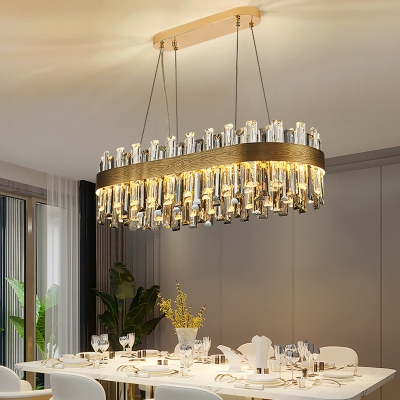 Stunning Gold Crystal Chandelier with Adjustable Hanging Length for Contemporary Home Decor