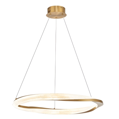 Adjustable Modern LED Chandelier with Clear Acrylic Shades and Remote Control Dimming in Metal