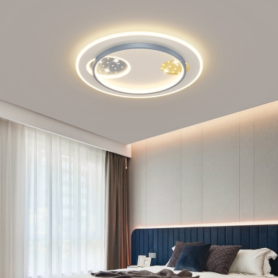 Flush Mount Close To Ceiling Light with Acrylic Shade and Modern Design